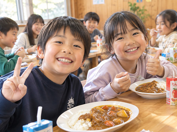 こども食堂での温かい食事の様子