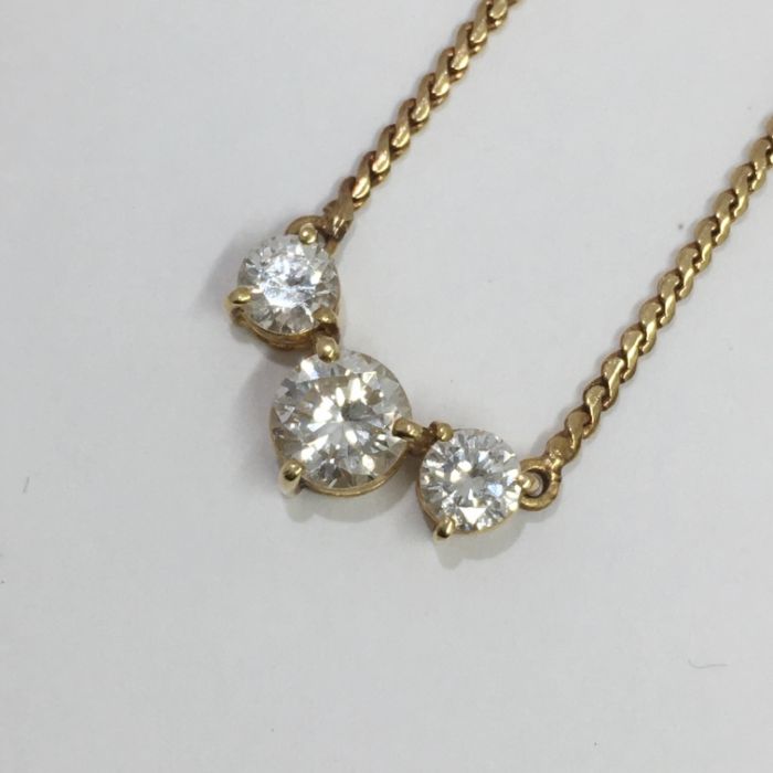 K18 3Pダイヤモンド ネックレス – キングラム