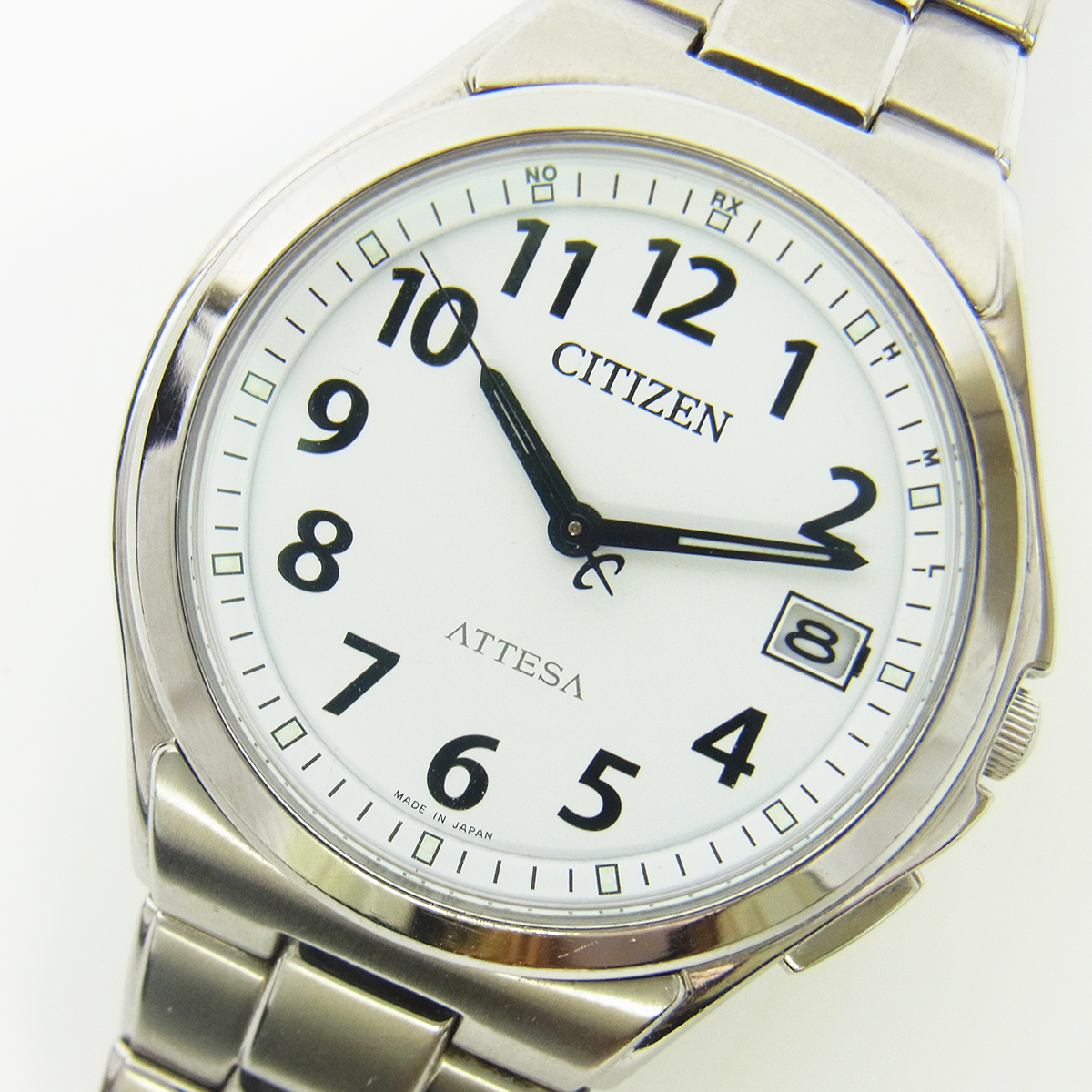 シチズン アテッサ エコドライブ H110-T011331 白文字盤 メンズ 腕時計 