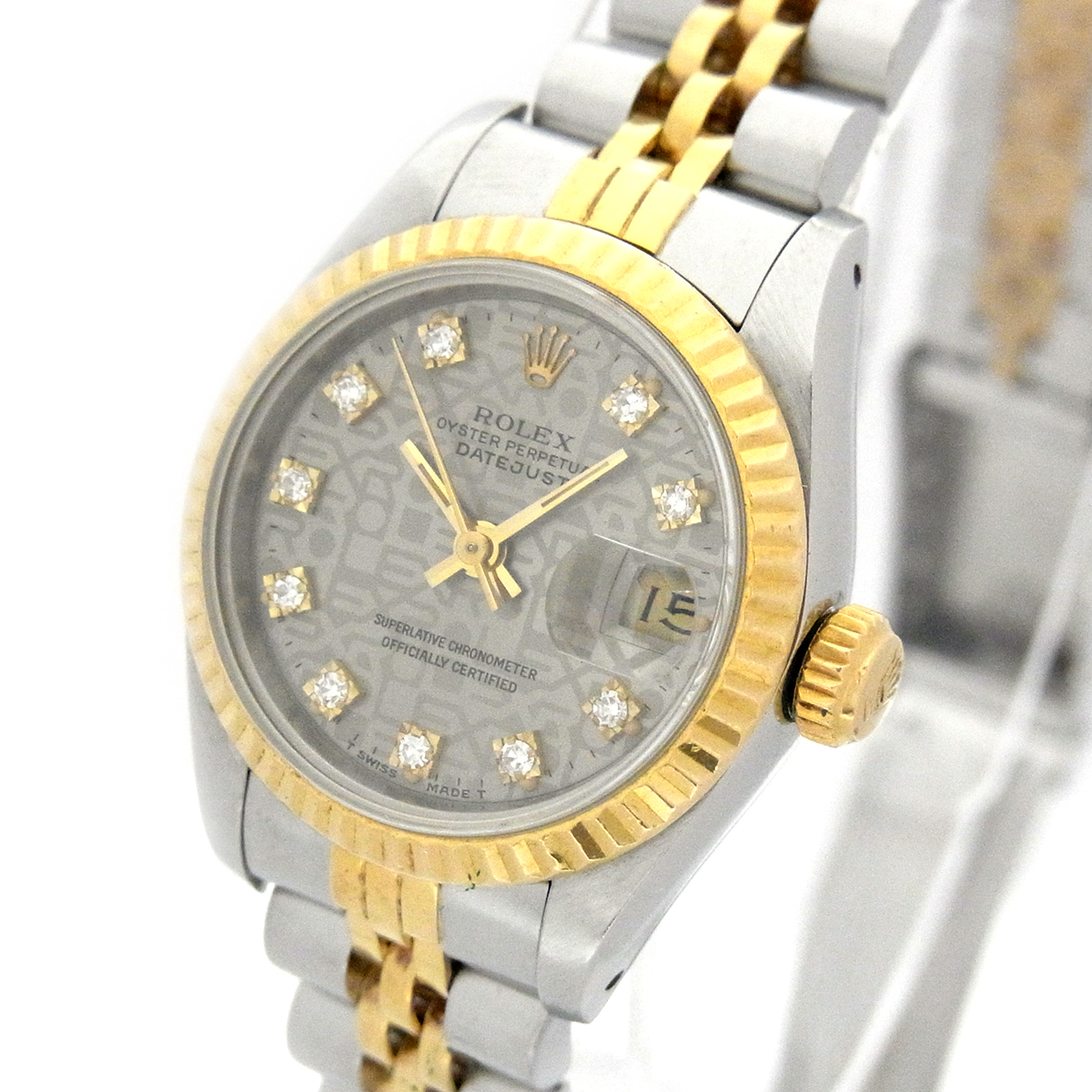 ロレックス デイトジャスト レディース 自動巻き グレーコンピューター