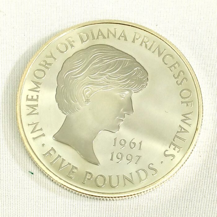 ダイアナ妃追悼記念コイン 1999年 シルバー 5ポンド銀貨返金返品等は ...