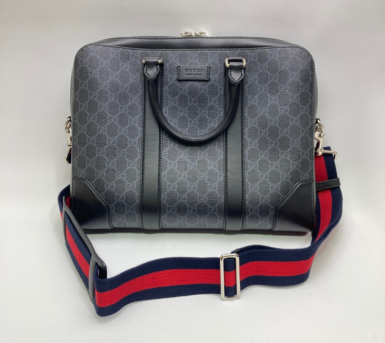 グッチ GUCCI GGスプリーム 474135 ブラック PVC レザー ビジネス