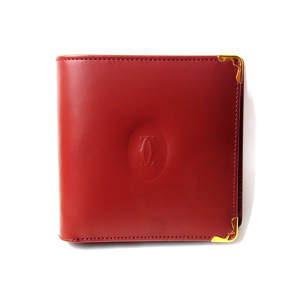 カルティエ マストライン 二つ折り財布 レザー ボルドー – キングラム