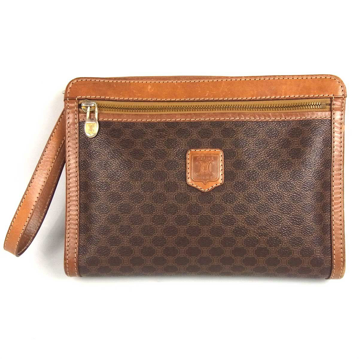 ◆正規美品セリーヌ CELINE　マカダム ブラゾン柄クラッチバッグ　ポーチ大 ◇正規美品セリーヌ CELINE マカダム ブラゾン柄クラッチバッグ ポーチ大