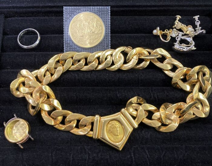 貴金属 金 プラチナ 銀 メッキアクセサリー 10万円金貨 k24