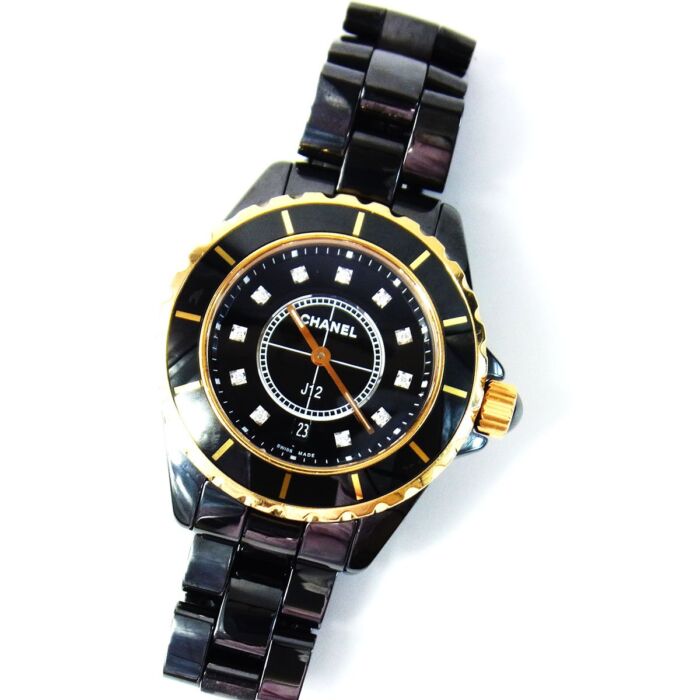 シャネル J12 H2543 黒セラミック 11Pダイヤモンド YGベゼル シャネル J12 H2543 黒セラミック 11Pダイヤモンド YGベゼル