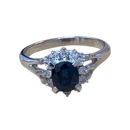Pt900 サファイア1.20ct D0.25ctリング – キングラム