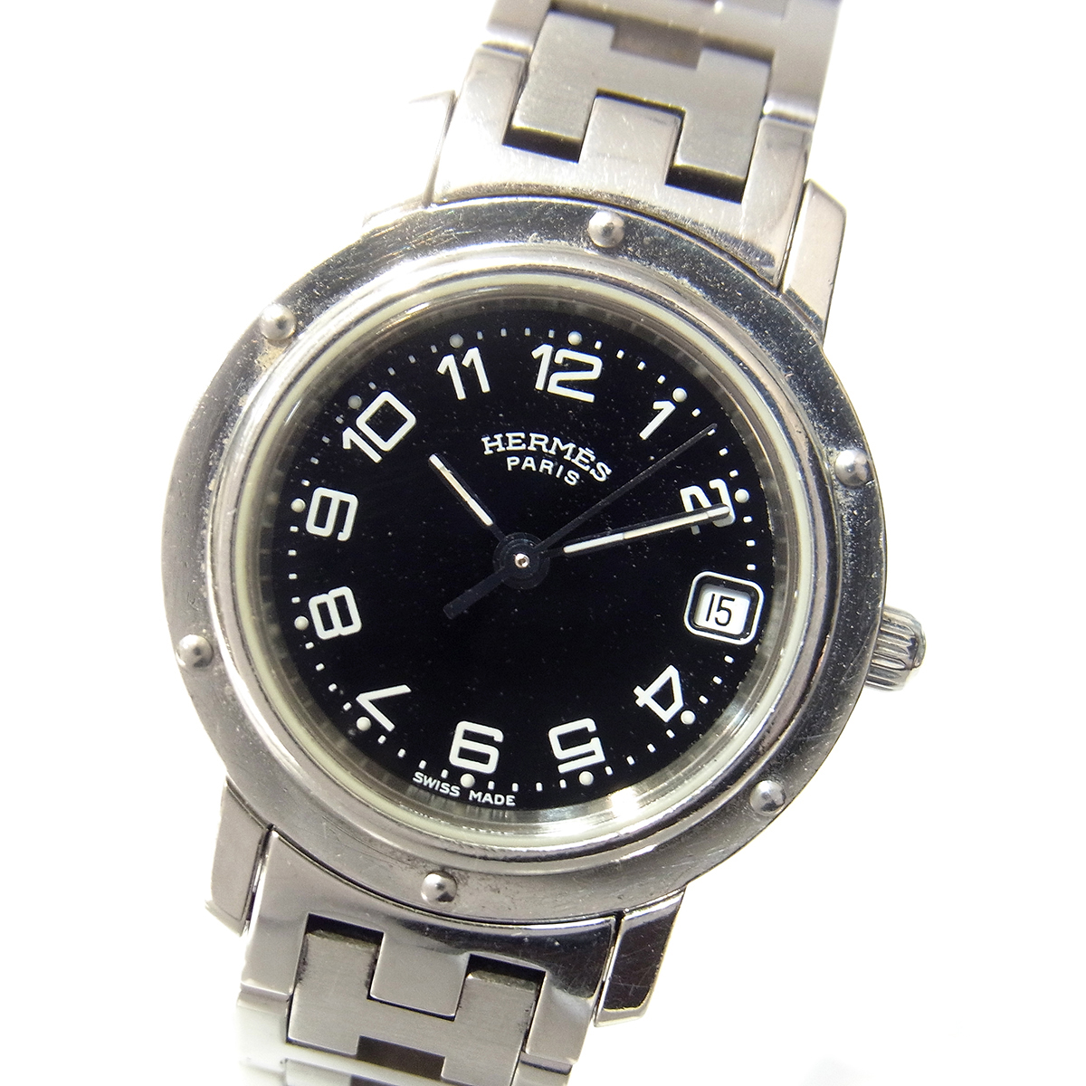 エルメス　クリッパーブラックCL4.210 HERMES（エルメス） クリッパー 腕時計 時計 ステンレススチール CL4