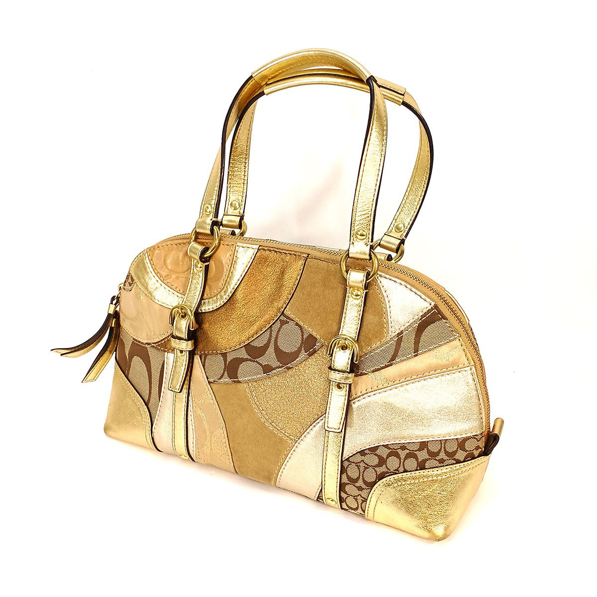 COACH コーチ レザー パッチワーク limited Edition コーチ キャンバス×レザー パッチワーク サッチェル