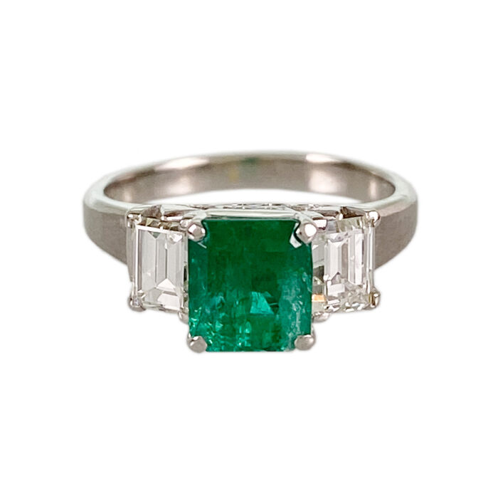 エメラルド1.25ctPt900D0.72ct4.4ｇＢ60000