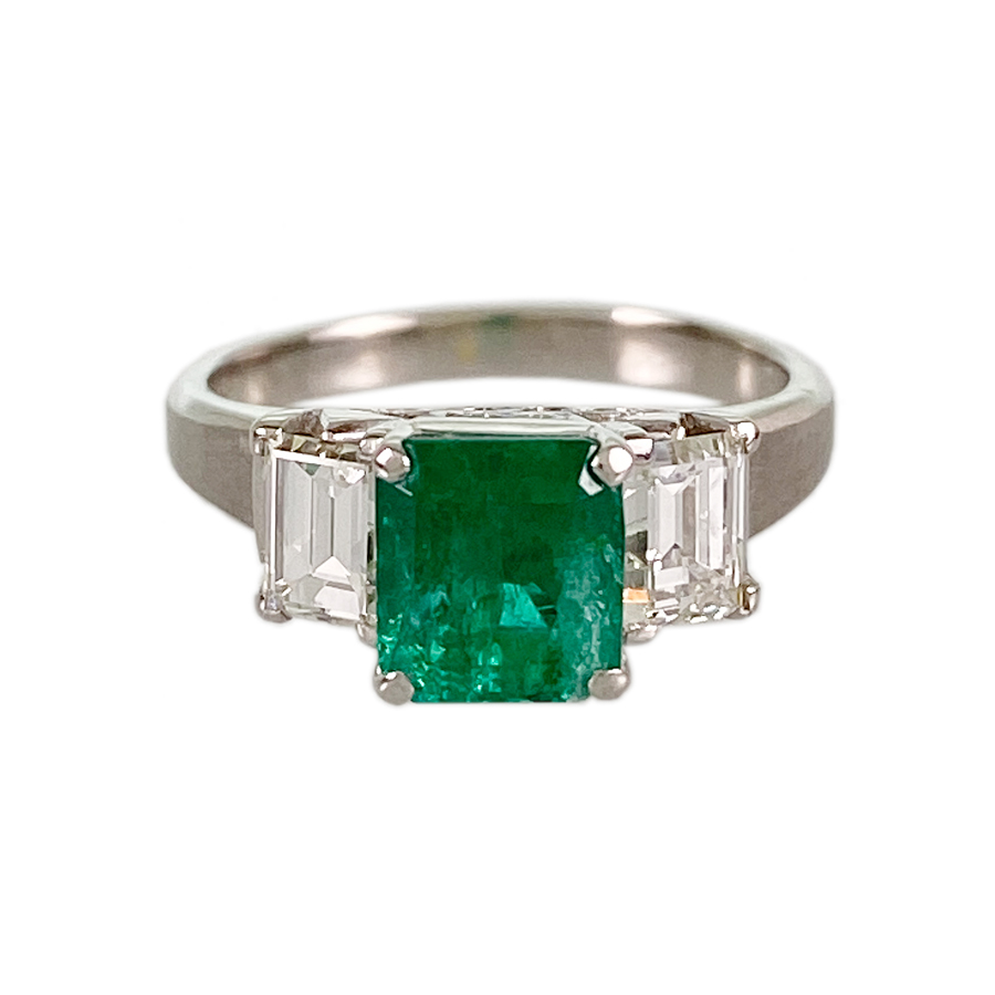 ★【専用】Pt900 エメラルド ダイヤ 12号 E0.39ct ☆【買取店】Pt900 エメラルド ダイヤ 12号 E0.39ct