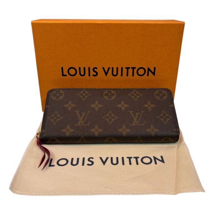 ルイ・ヴィトン モノグラム ポルトフォイユ クレマンス フューシャ