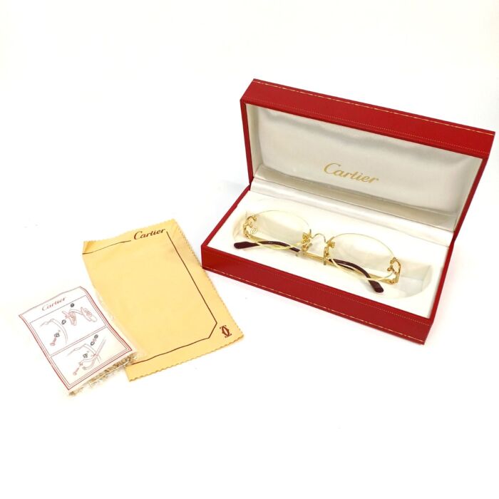 未使用保管品 カルティエ リムレス 眼鏡 度無しレンズ