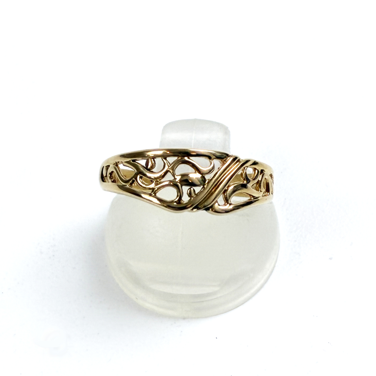 ジュエリーマキ/K18/透かしモチーフ デザインリング/イエローゴールド