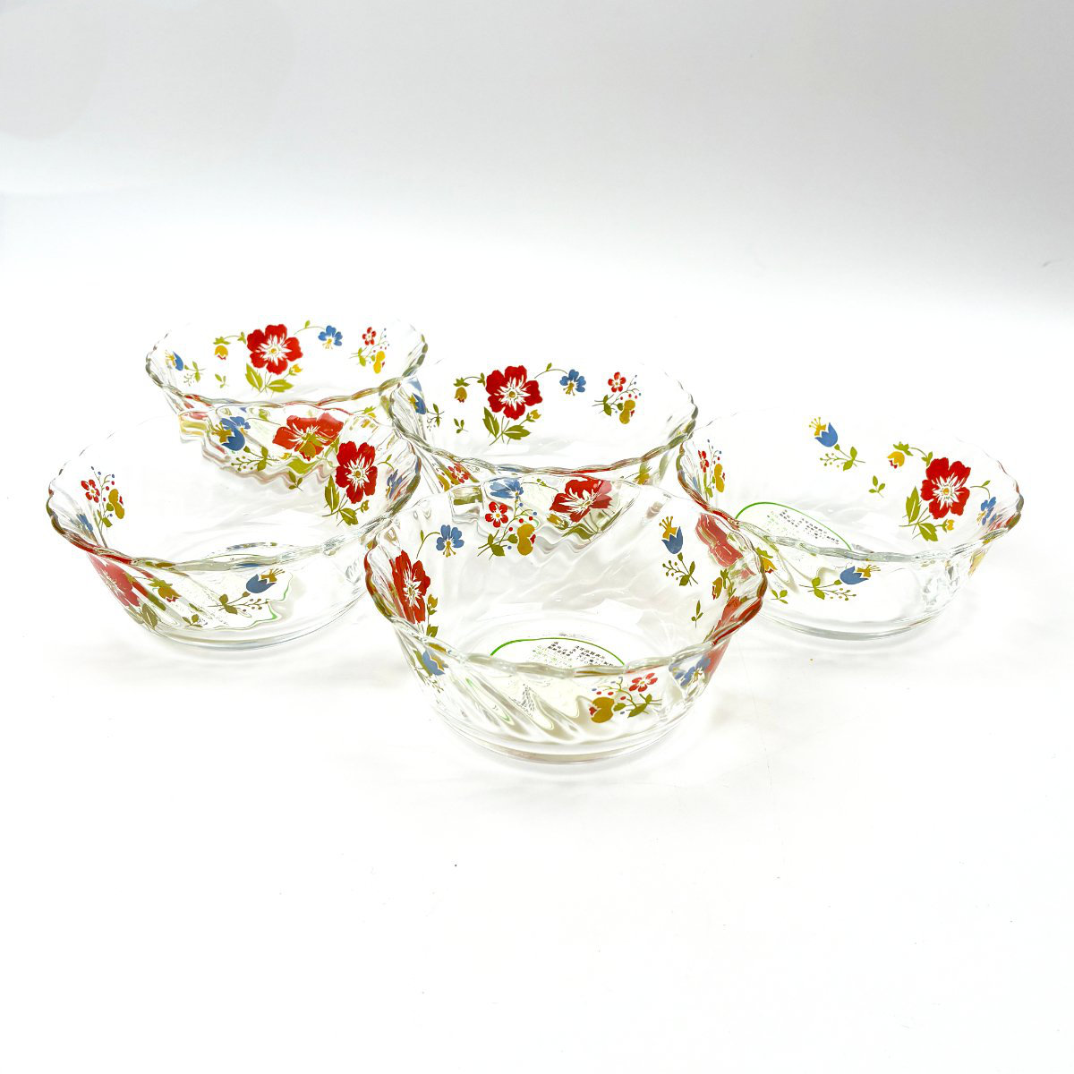 ナルミ/花柄ガラスボウル 5客セット/食器 ガラス製品/ローズサークル
