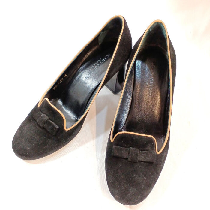 ルイヴィトン リボン スエード パンプス