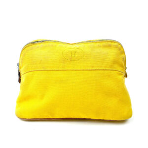 エルメス ボリード ポーチ キャンバス×レザー イエロー系 レディース 小物入れ