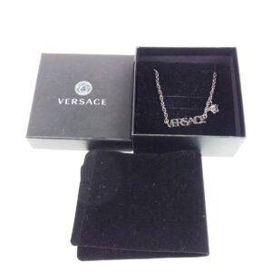 ヴェルサーチ メデューサ ロゴプレート レディース ネックレス ブラックカラー