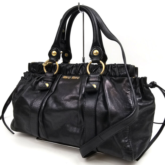 ミュウミュウ ギャザー 2WAYハンドバッグ 6892