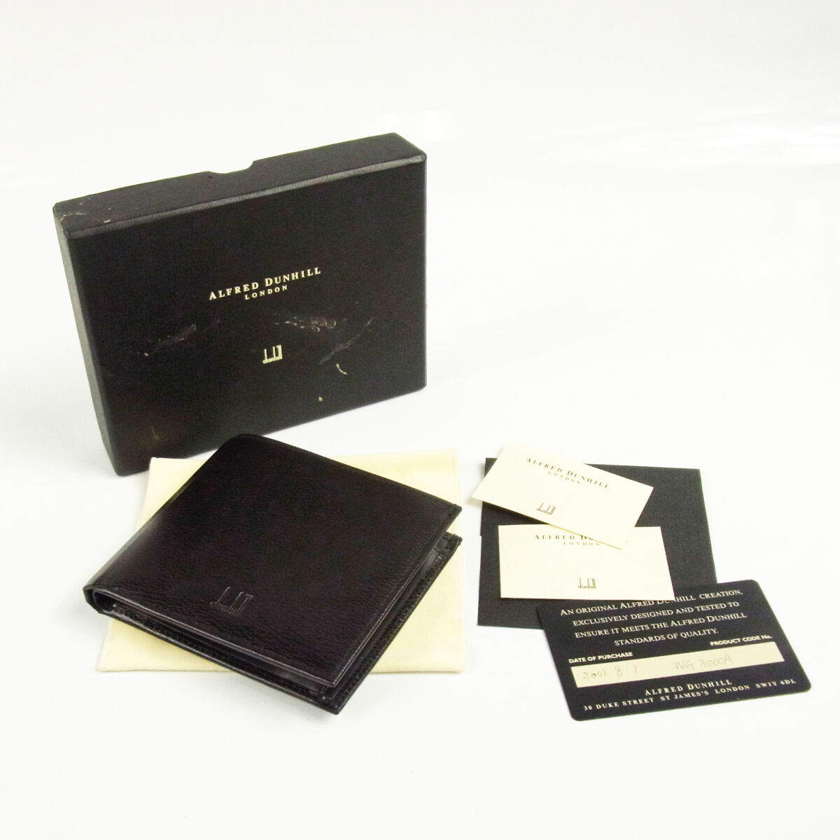 ダンヒル dunhill 二つ折り財布 WG3000A ブラック レザー 【公式通販】