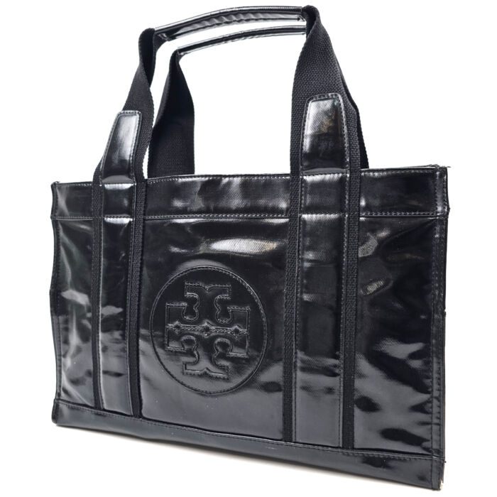 トリーバーチ エラ コーティングキャンバス トート ブラック系