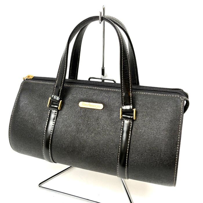 バーバリー ミニボストンバッグ ブラッグ系 レディース 円筒型 ハンドバッグ 旅行鞄 ヴィンテージ Burberrys 買15000