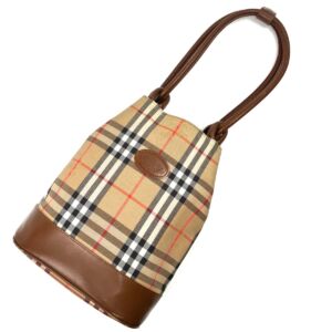 バーバリー ノバチェック ワンショルダーバッグ ブラウン系 レディース 巾着型 トートバッグ ヴィンテージ Burberrys 買10000