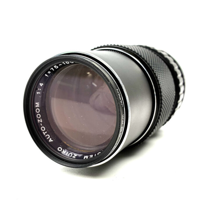 オリンパス 望遠レンズ OM-SYSTEM ZUIKO AUTO-ZOOM 14 f=75～150mm カメラパーツ ブラック系 動作未確認 ジャンク OLYMPUS