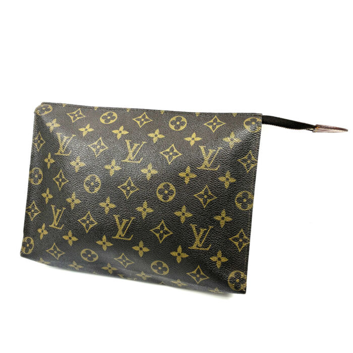 LV ルイヴィトン モノグラム ポッシュトワレット26 M47542 ブラウン系 ポシェット ポーチ ヴィンテージ LOUIS VUITTON 買6000