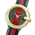 グッチ シェリーライン Gフェイス レディース 腕時計 クォーツ QZ 社外ベルト 稼働品 GUCCI 買1000