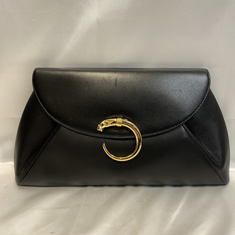 Cartier カルティエ パンテール クラッチバッグ レザー ブラック