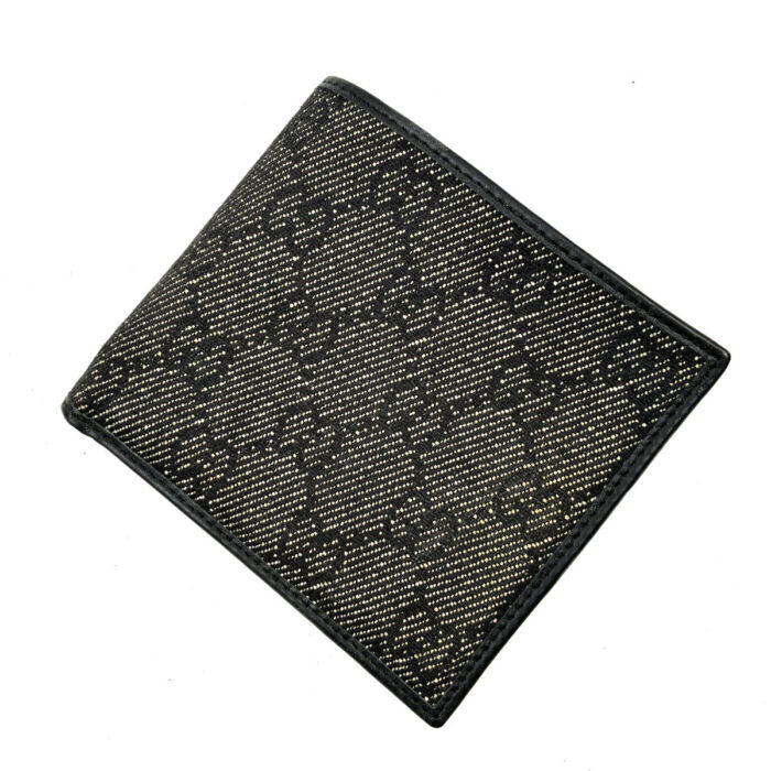 グッチ GGキャンバス 2つ折り財布 ネイビー系 レディース 04862-1408 コンパクトウォレット GUCCI 買1000