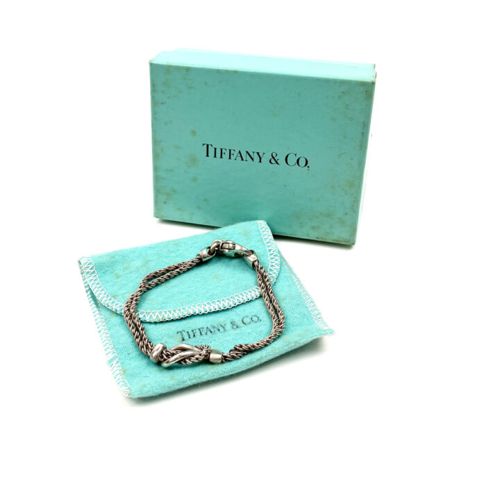 TIFFANY&Co. ティファニー SV925 センターノット ダブルロープ ブレスレット