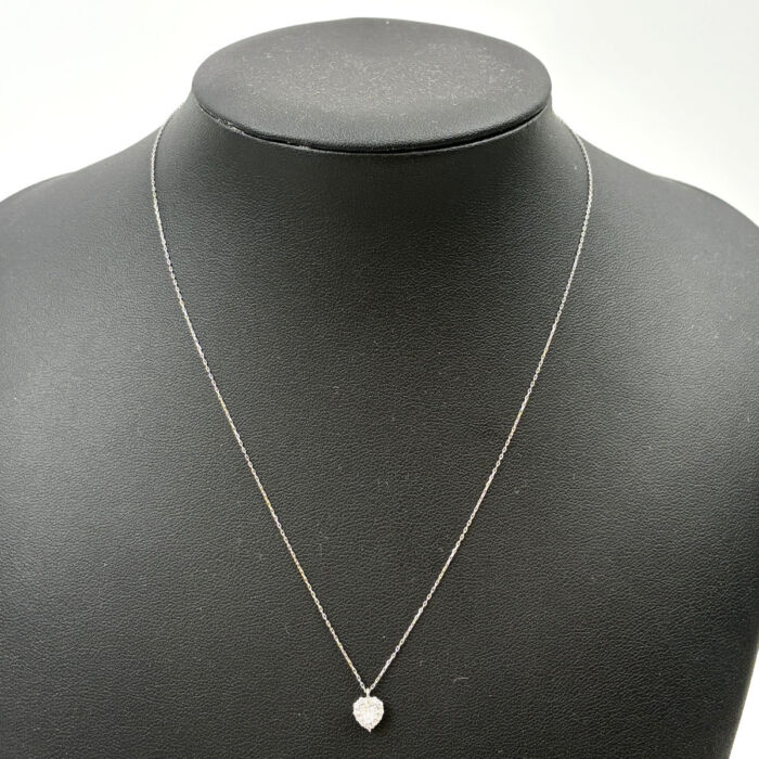 Pt900ペンダントトップ+Pt850 チェーンネックレス 0.15ct 0.10ct 買8700
