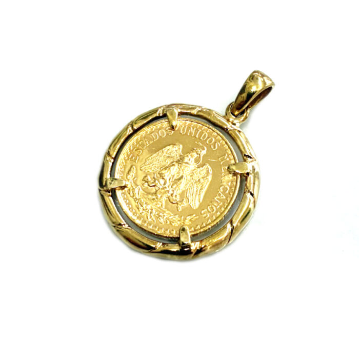 K21.6 2ペソ金貨+K18枠 ペンダントトップ 買50800