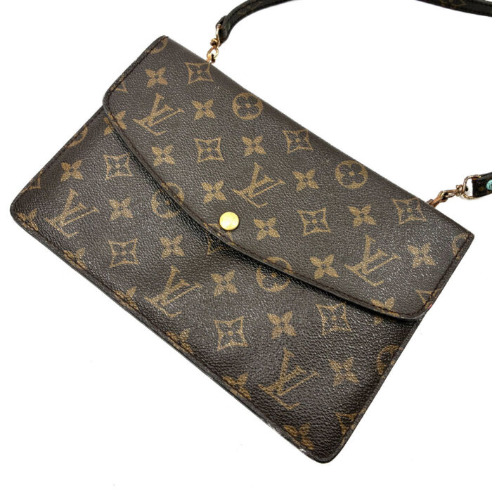 LV ルイヴィトン モノグラム ドゥーブルラバ M51815 844 ショルダーバッグ ブラウン系 ヴィンテージ ダブルフェイス LOUIS VUITTON 買6000