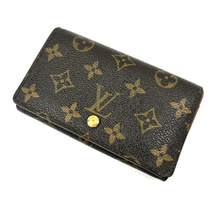 LV ルイヴィトン モノグラム ポルトモネビエトレゾール M61730 折りたたみ財布 ブラウン系 レディース LOUIS VUITTON 買7000