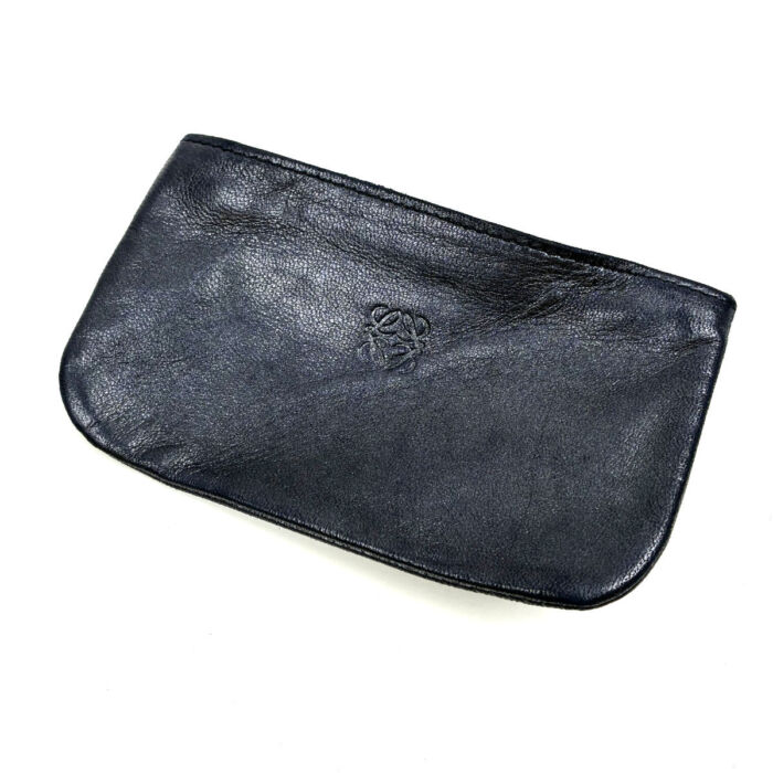 ロエベ アナグラム レザー コインケース ネイビー系 レディース 小銭入れ ロゴ金具 財布 LOEWE 買1000