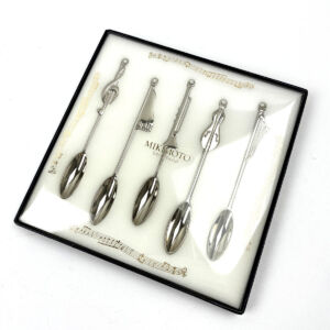 ミキモト パール付き スプーン5本セット 音楽 真珠 シルバーカラー 楽器 食器 カトラリー MIKIMOTO 買1000