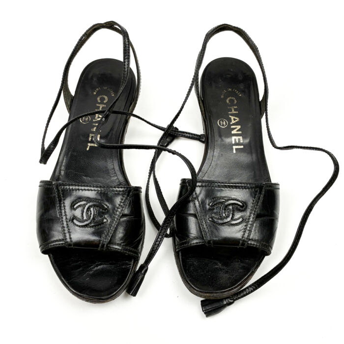CHANEL シャネル ココマーク レザー ストラップサンダル