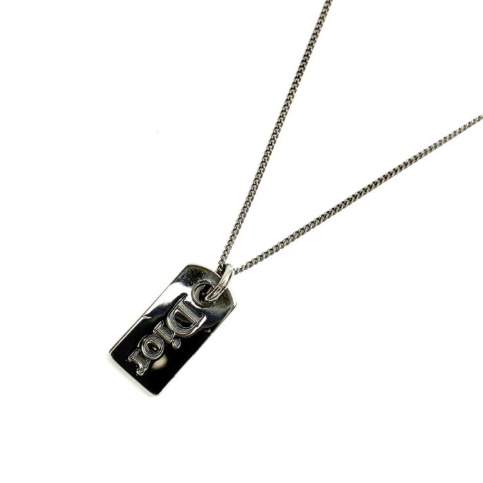 クリスチャンディオール プレートトップ ネックレス シルバーカラー レディース アクセサリー 首飾り CD Christian Dior 買1000