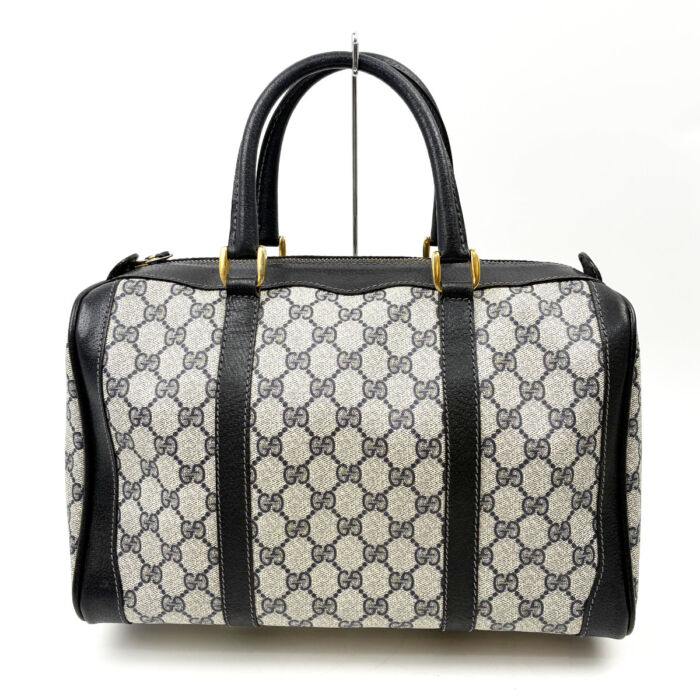 オールドグッチ GG柄 ハンドバッグ ネイビー系 ミニボストンバッグ レディース 鞄 かばん ヴィンテージ GUCCI 買3000