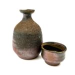 備前焼 酒器 森 神仙 作 徳利 おちょこ 陶器 工芸品 木箱入り 伊部焼 買600