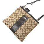 コーチ シグネチャー柄 ショルダーバッグ ブラウン系 キャンバス レディース 鞄 かばん レザー COACH 買1500