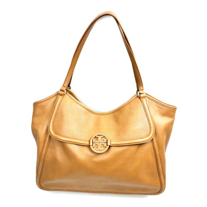 トリーバーチ アマンダ レザー トートバッグ ブラウン系 レディース ハンドバッグ TORY BURCH 買1500