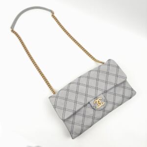 シャネル ビコローレ カラーステッチ マトラッセ チェーンショルダーバッグ クラッチ 19番台 ヴィンテージ風 鞄 CHANEL