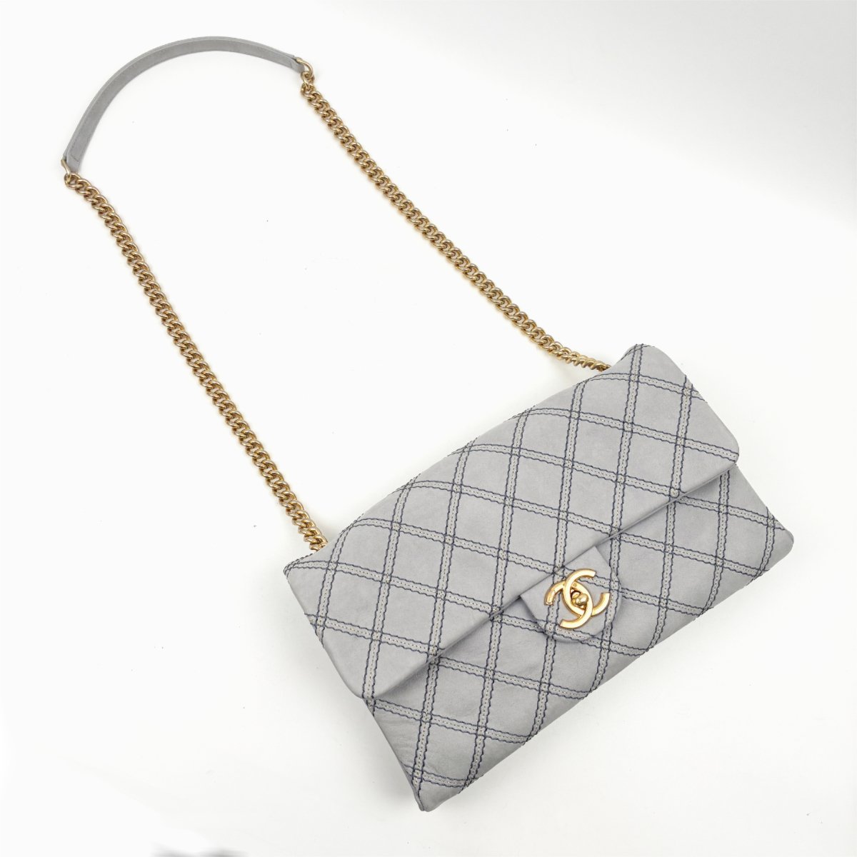 CHANEL/シャネル ビコローレカラーステッチ マトラッセ/チェーン