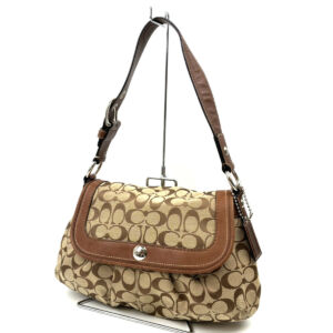 コーチ シグネチャー柄 ワンショルダーバッグ ブラウン系 F13739 キャンバス レディース 鞄 かばん レザー COACH 買3000
