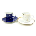アダム＆イブ デミタスカップ＆ソーサー 2客セット ブルー系×ホワイト系 食器 コーヒーカップ たち吉 Adam&Eve 買800