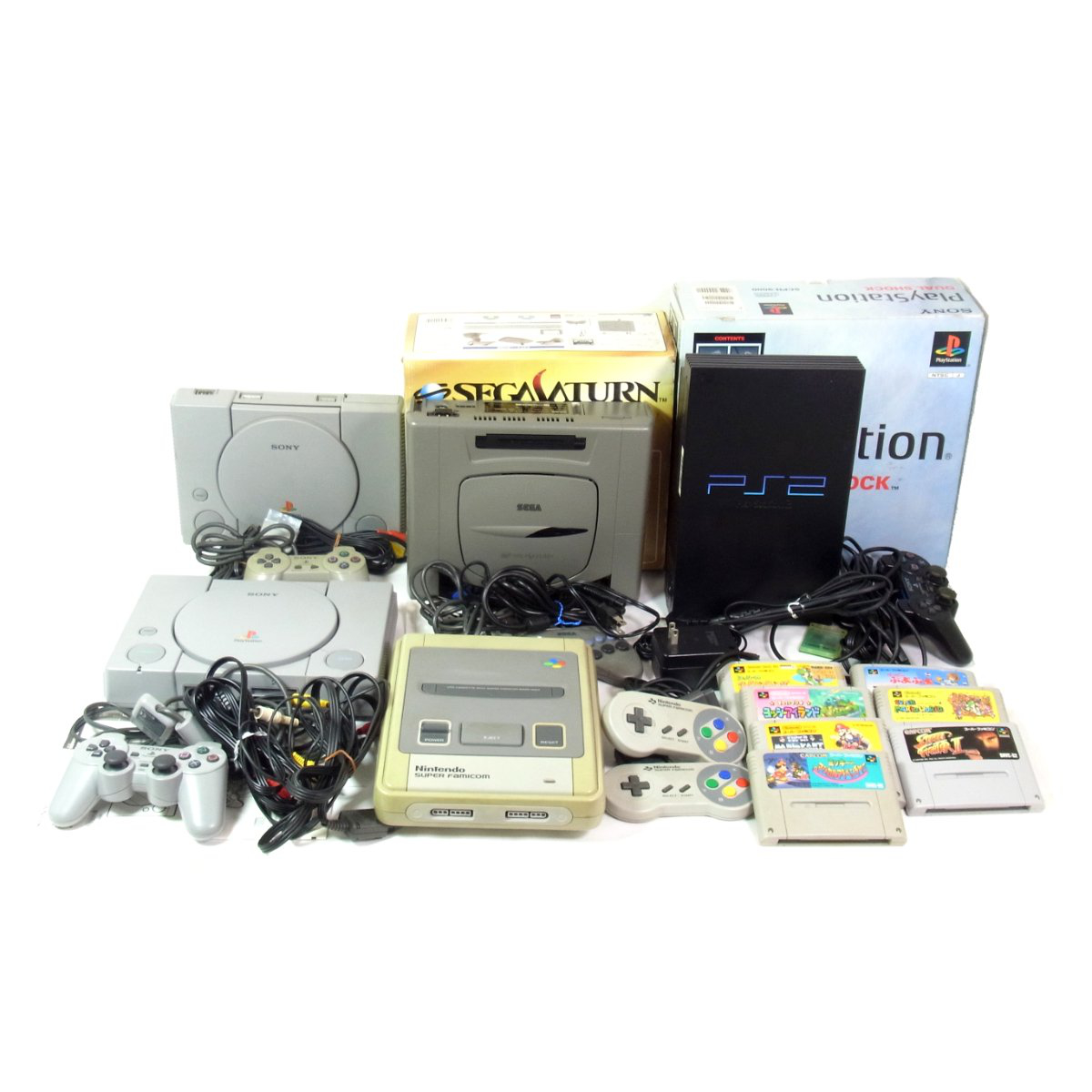 レトロゲーム機 5台まとめ プレイステーション PS2 セガサターン通電